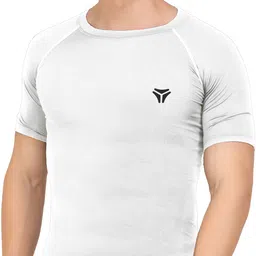 kyk Pack of 2 Men Solid Round Neck Polyester White, Black T-Shirt image 2