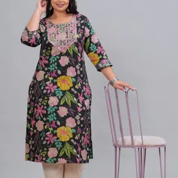 labuly Women Embroidered Pure Cotton Straight Kurta-picture-10