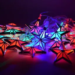 home delight 16 LEDs 3.18 m Multicolor Flickering Star Rice Lights-picture-43