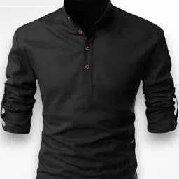 fashionparrot Men Solid Cotton Blend Straight Kurta image 3