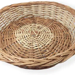 trendsetters creation Wooden Cane Round Kashmiri Basket for Fruit and Vegetables Storage Home and Kitchen Accessories Use Pack of 1 Wooden Fruit & Vegetable Basket-picture-20