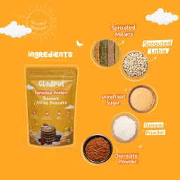 Gladful Sprouted Pancake Banana with Millet Lobia Masoor Protein for Kids & Families - Pack of 2 - 300 Gms image 3