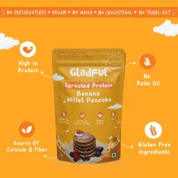 Gladful Sprouted Pancake Banana with Millet Lobia Masoor Protein for Kids & Families - Pack of 2 - 300 Gms image 5
