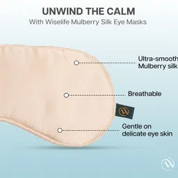 wiselife 100% Natural Mulberry Silk, Ultra Smooth Adjustable Sleep Eye Mask (Rose Gold) image 3
