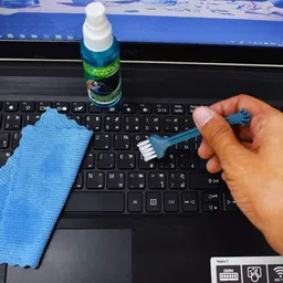 techshine 3 in 1 Screen Cleaning Kit (100ml) with Brush and Micro Fiber Cloth for Mobiles, Laptops, Computers image 3