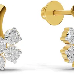 Sparkles Certified Lab Grown Diamond Yellow Gold 14kt Stud Earring image 3