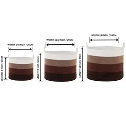 pano Brown Polypropylene 52 Ltr (3Pcs) Storage Basket image 2