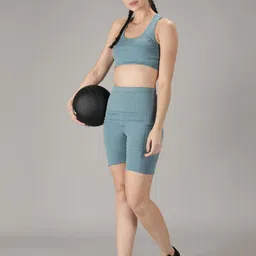cosvos Solid Women Light Blue Tights image 5