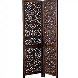 shilpi Brown 2 Panel Folding Wood & MDF Room Divider Seprator image 3