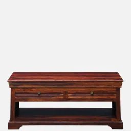 amberville from pepperfry Carleson Sheesham Wood Coffee Table In Scratch Resistant Honey Oak Finish image 4
