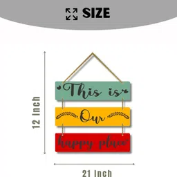 decorainc This Is Our Happy Place MDF Wooden Wall Hanging | Decorative Wall Decor Items Pack of 2 image 2