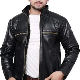 sg drakon Men Solid Leather Jacket image 5