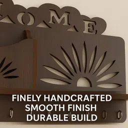 divinecrafted Wall Mounted HOME Organizer with Mobile & Letter Slot | Decorative Wall Stand Wood Key Holder image 4