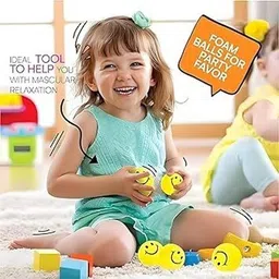 basha mall Smiley Face Hand Exercise Ball fits right in the palm of your hand; - 5 cm image 3