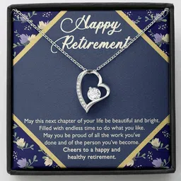 rakva Retirement Necklace For Work Colleague Gift, Leaving Job Zircon Silver Pendant Set-picture-21