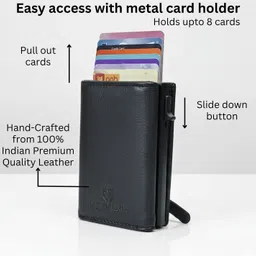 men mania Men Formal, Trendy, Evening/Party, Travel, Casual, Ethnic Black Genuine Leather RFID Card Holder image 2