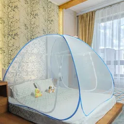 roxan Polyester Kids Washable Polyester Mosquito Net | King Size Flexible &Foldable(Multicolor) Mosquito Net image 1