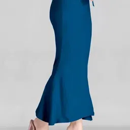 ELTRUD Flared Saree Shapewear Teal Lycra Blend Petticoat image 3