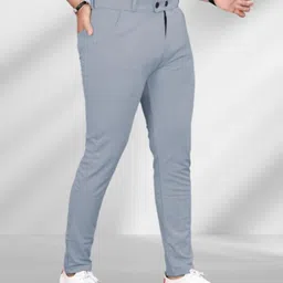 metronaut Regular Fit Men Grey Polyester Trousers-picture-20