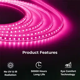 trendx 360 LEDs 3 m Pink Steady Strip Rice Lights image 2