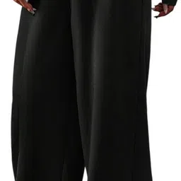 trufflegum Women Loose Fit Black Cotton Blend Trousers image 2