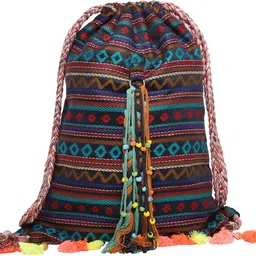 Small 4 L Backpack Embellished Handloom Fabric Slim-image-4