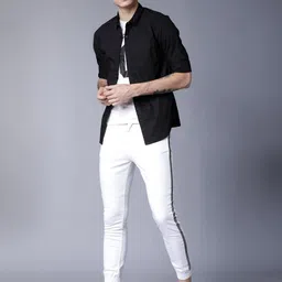 highlander Men Slim Fit Solid Spread Collar Casual Shirt image 5