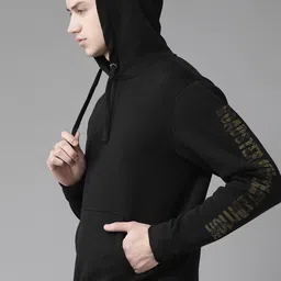 roadster Men Full Sleeve Solid Hooded Sweatshirt image 2