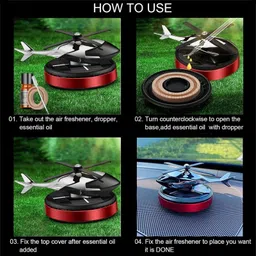 lovmoto Car Air Freshener Car Fragrance Diffuser Creative Solar Helicopter Perfume 866 Air Purifier image 4