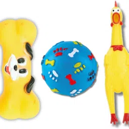 Chicken Rubber Combo Squeeze Dog Toys with Sound BPA Free Chemical Free Rubber, Plastic Squeaky Toy, Chew Toy For Dog & Cat-image-44
