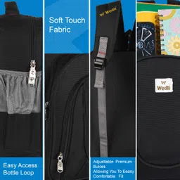 travel look Wedli 65L Backpack Stylish School Bag for Boys & Girls of Class 5th - 10th Waterproof School Bag image 4