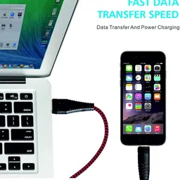 BOLT Lightning Cable 1 m Nylon Braided USB Lightning Cable Data Sync & Fast Charging Cable image 4