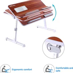 portronics Laptop Cooling Stand Wood Portable Laptop Table image 3