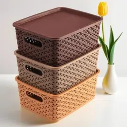 vr Plastic Multipurpose Organized Plastic Medium Size Storage Basket Storage Basket Storage Basket image 1