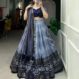 sarathybiz Floral Print Semi Stitched Lehenga Choli image 1