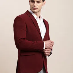 turtle Men Self Design Single Breasted Casual Blazer image 4