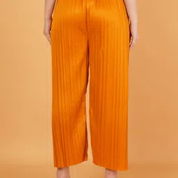 mast & harbour Women Regular Fit Yellow, Green Polyester Trousers image 3