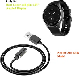 EYNK Magnetic Charging Cable 0.5 m 2 Pin USB charger for Lunar call plus 1.43" BT Calling Smartwatch image 2