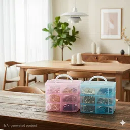 Containers Kitchen Rack 6 layer Clear Lid Plastic Jewellery Box Plastic-image-61