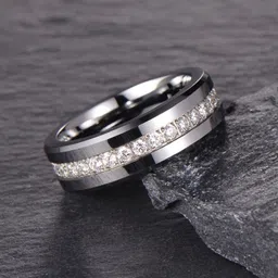 zarkan Hallmarked Silver Ring With Classic Diamond for Men's & Women's Silver Zircon Rhodium Plated Ring-picture-20