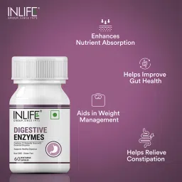 INLIFE Digestive Enzymes Supplement for Digestive Support - 60 Veg Capsules image 4
