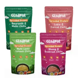Gladful Sprouted Chilla Beetroot Spinach Carrot Methi - Lentils and Millets Instant Mix Combo (4 packs) - 800 gms-picture-13
