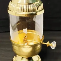 all.nation.impex Akhand Jyoti Diya With Glass Cover / Heatproof / Screw Lever Adjustable 250ML Brass Table Diya-picture-19