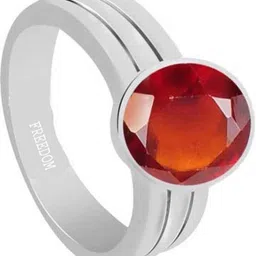 freedom Natural Certified Hessonite (Gomed) Gemstone 6.25 Ratti or 5.69 Carat for Male & Female Sterling Silver Ring image 2
