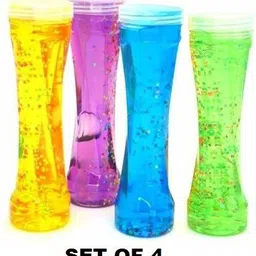 akansha Designer and Pretty Crystal Colorful Sparkling Glittery Slime for Kids Pack of 4 Multicolor Putty Toy image 1