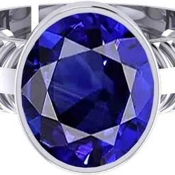 sidhgems 7.25 Ratti (AA++) Certified Blue Sapphire Ring Nilam/Neelam Stone Gold Ring Silver Sapphire Silver Plated Ring-picture-11