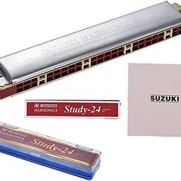 suzuki Harmonica Study-24 Holes Harmonica Tremolo Key of C with Cleaning Cloth Box image 5