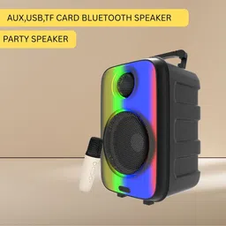 SYARA Raibow (BLUETOOTH TROLLEY SPEAKER) Dynamic Thunder Sound With Karaoke MicI132 35 W Bluetooth Party Speaker-picture-37