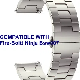 ACM WSM37Y20TT2445 Watch Strap Metal Steel 20mm for Fire-Boltt Ninja Bsw007 Smartwatch Titanium Smart Watch Strap-picture-10