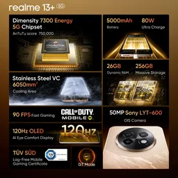 realme 13+ 5G (Victory Gold, 256 GB) image 2